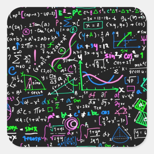 Sticker Carré Math cycle linéaire mathématique éducation cercle (Devant)