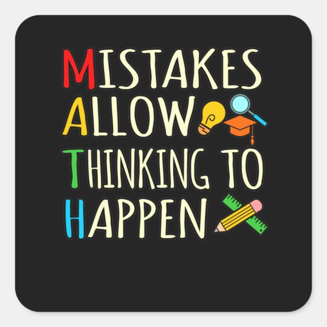 Sticker Carré Math Erreurs des élèves Mathématiques Enseignant m (Devant)