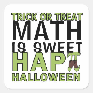 Sticker Carré Math est doux Halloween Pi enseignant amusant