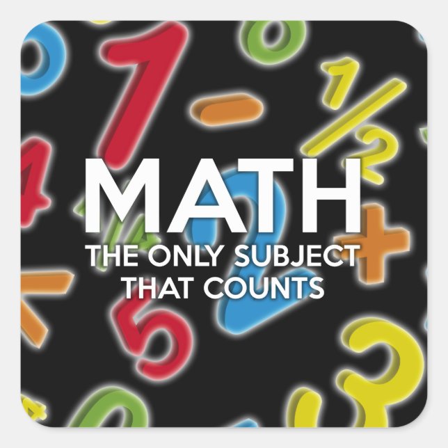 Sticker Carré Math. Le seul sujet qui compte (Devant)