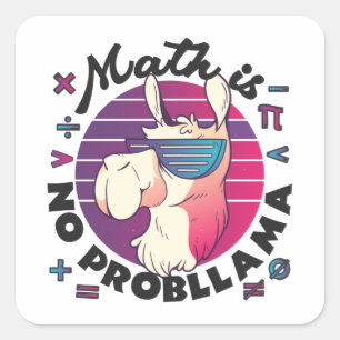 Sticker Carré Math n'est pas ProbLlama