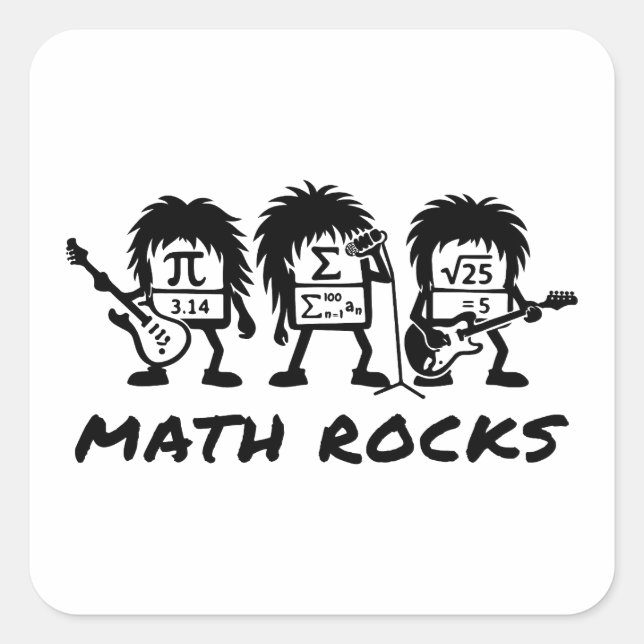 Sticker Carré Math Rocks Academic Rock Band Humor (Devant)