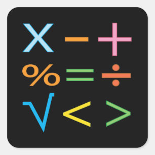 Sticker Carré Mathématiques Symbole mathématique Math 
