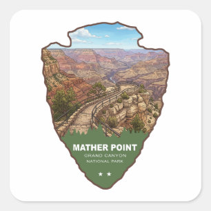 Sticker Carré Mather Point Parc national du Grand Canyon Arrowhe