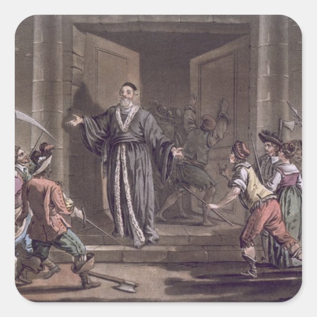 Sticker Carré Mathieu Mole (1584-1656) harangued by the people, (Devant)