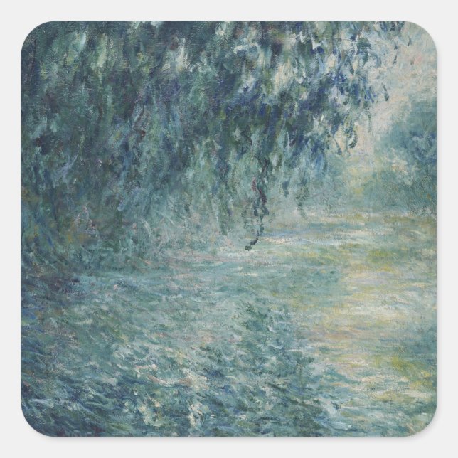 Sticker Carré Matin sur la Seine Monet (Devant)