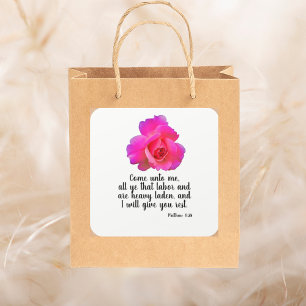 Sticker Carré Matthieu 11:28 Je Vous Donnerai La Citation De La