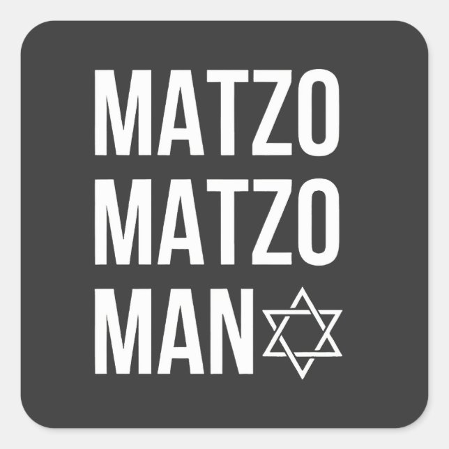Sticker Carré Matzo Matzo Man Jewish Hanoukka (Devant)
