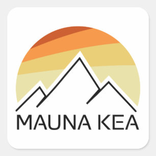 Sticker Carré Mauna Kea Hawaii Retro