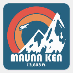 Sticker Carré Mauna Kea Hawaii Sun Eagle