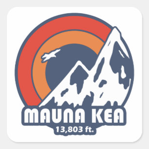 Sticker Carré Mauna Kea Hawaii Sun Eagle