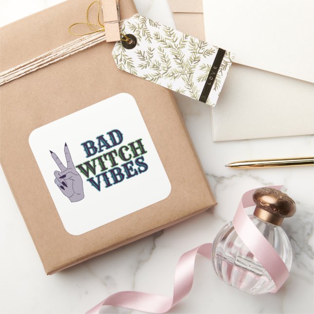 Sticker Carré Mauvaises Vibes sorcières Mains de cuisine (Cadeaux)