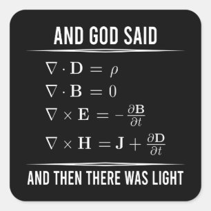 Sticker Carré Maxwells Equations Math 1BK1 de Maxwell Maxwell