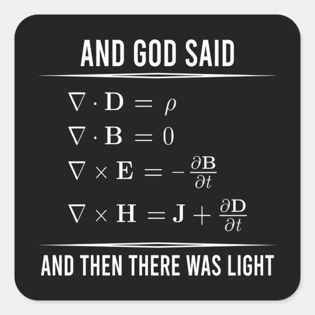 Sticker Carré Maxwells Equations Math 1BK1 de Maxwell Maxwell (Devant)