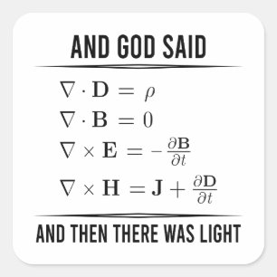 Sticker Carré Maxwells Equations Math 1WH1 de Maxwell Maxwell