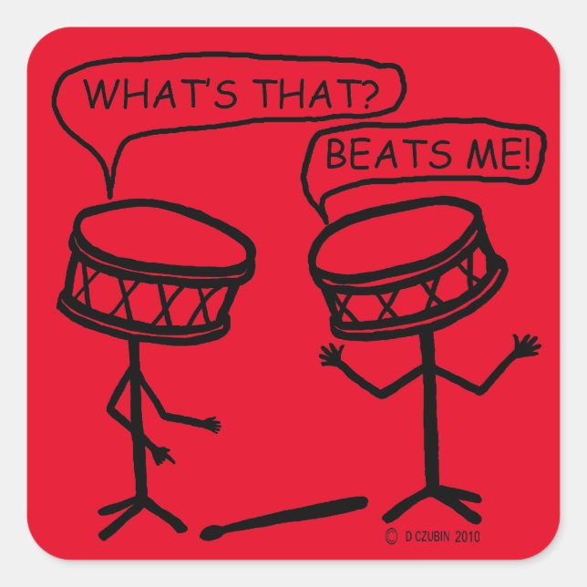 Sticker Carré me bat (Devant)