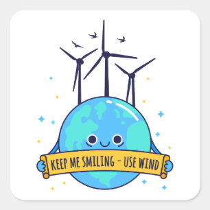 Sticker Carré Me garder souriant - Utiliser l'énergie éolienne