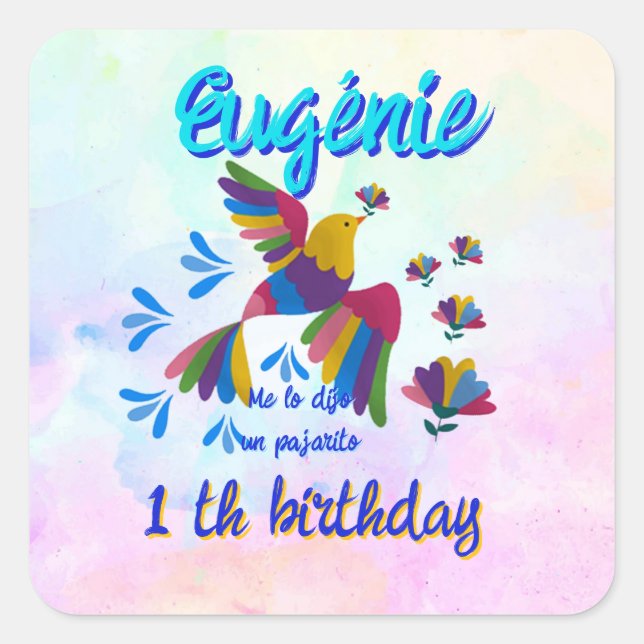 Sticker Carré "Me lo dijo un pajarito" - Editable (Devant)