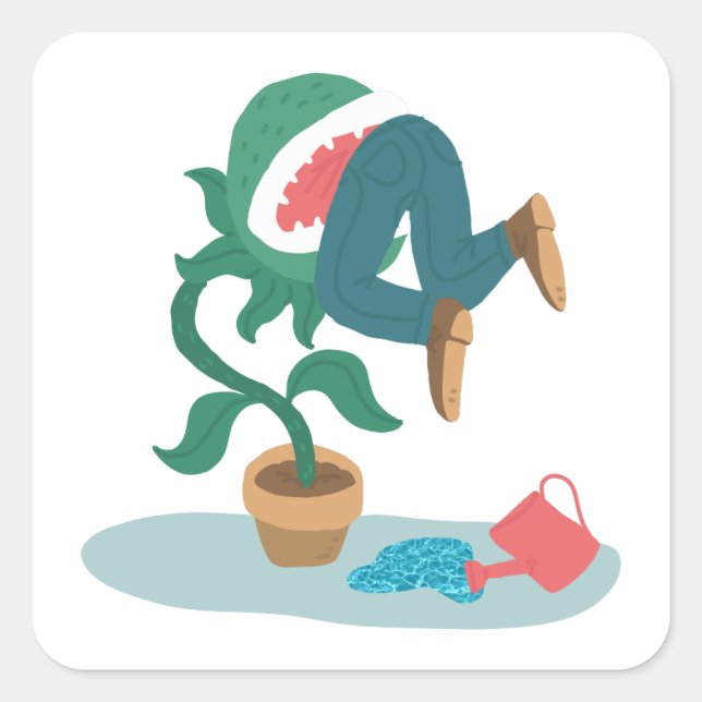 Sticker Carré me nourrir venus flytrap (Devant)