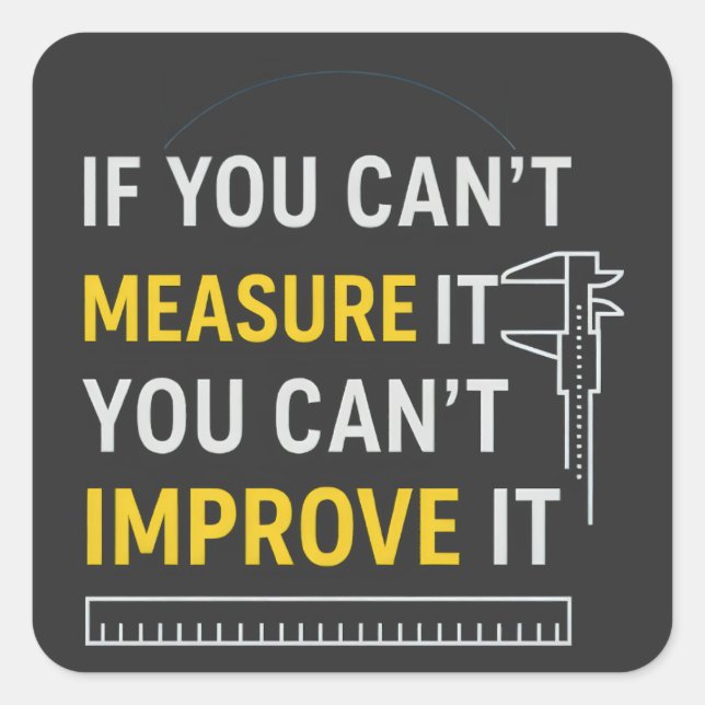 Sticker Carré Measure It Improve It - Lean Six Sigma Motivation (Devant)
