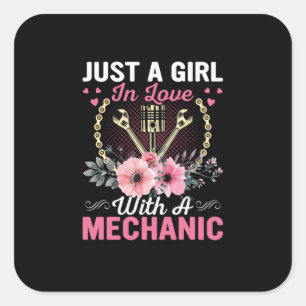 Sticker Carré Mécanique Juste Une Fille Amoureuse Avec Un Mécani