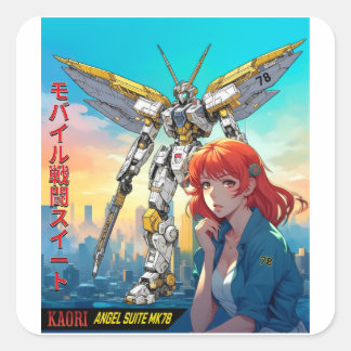STICKER CARRÉ MECHA WARRIOR - LA SUITE ANGEL DE KAORI MK78