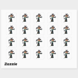 Sticker Carré Méchant de Noël mignon et flippant Personnage de v
