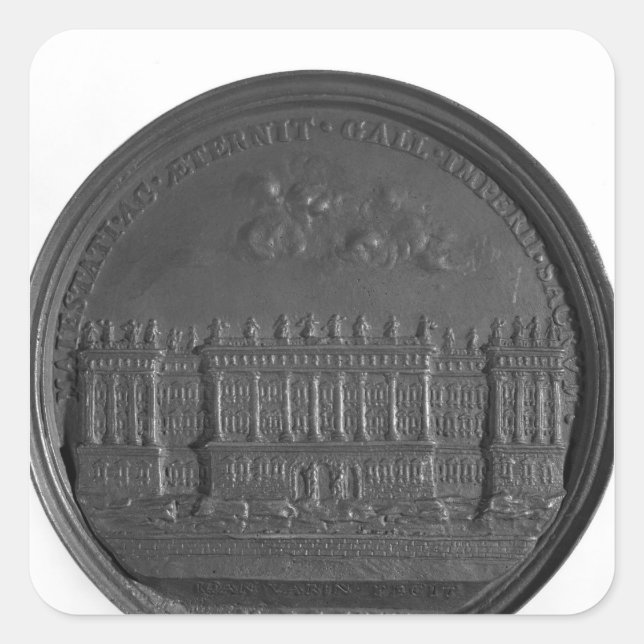 Sticker Carré Médaille avec le design de Bernini pour le Louvre (Devant)