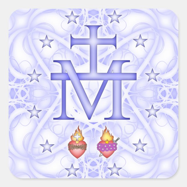 Sticker Carré Médaillon Miraculeux (Devant)