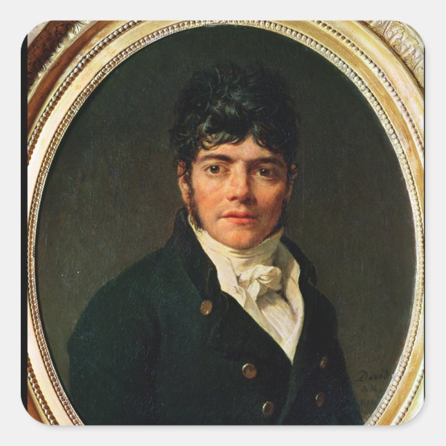 Sticker Carré médaillon Portrait du Comte Esteve, 1804 (Devant)