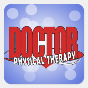 STICKER CARRÉ MÉDECIN THÉRAPIE PHYSIQUE GRANDE ROUGE