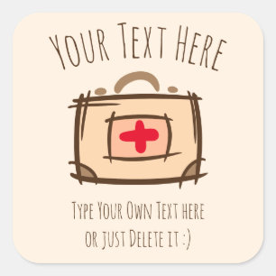 Sticker Carré Médecin, urgence, infirmière, Modèle-cadeau paramé