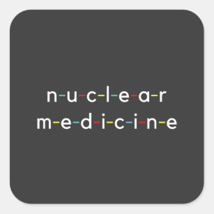 Sticker Carré Médecine nucléaire Nucléologie Radiologie amusante