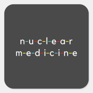 Sticker Carré Médecine nucléaire Nucléologie Radiologie amusante