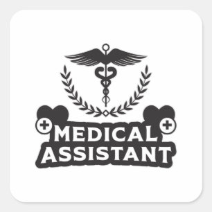 Sticker Carré Médicale Assistant Docteur Nurse Hospital Funny
