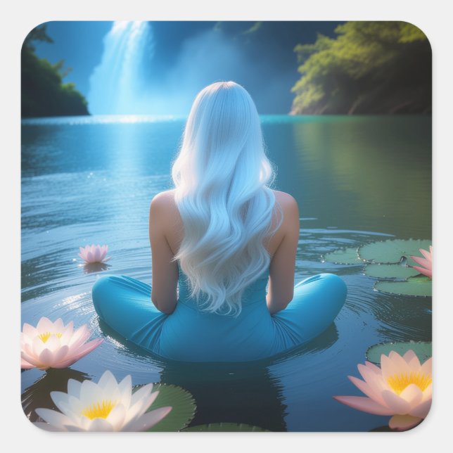 STICKER CARRÉ MEDITATION -YOGA - WELLNESS - CARPE DIEM (Devant)