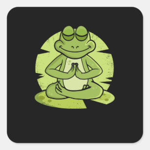 Sticker Carré Méditer La Confrérie Des Oreilles De Grenouille Ho