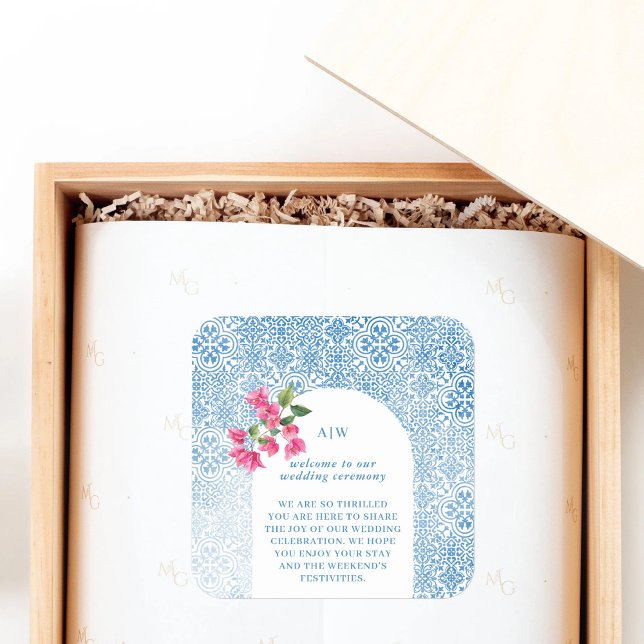 Sticker Carré Mediterranean tile pattern (Créateur téléchargé)