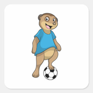 Sticker Carré Meerkat comme joueur de football avec Soccer