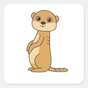 Sticker Carré Meerkat Sweet Animaux Pour Enfants