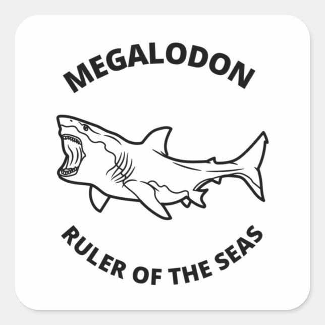 Sticker Carré Megalodon (Devant)