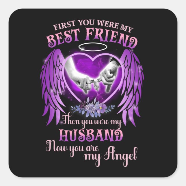 Sticker Carré Meilleur Ami Puis Vous Étiez Mon Mari Cadeau Commé (Devant)