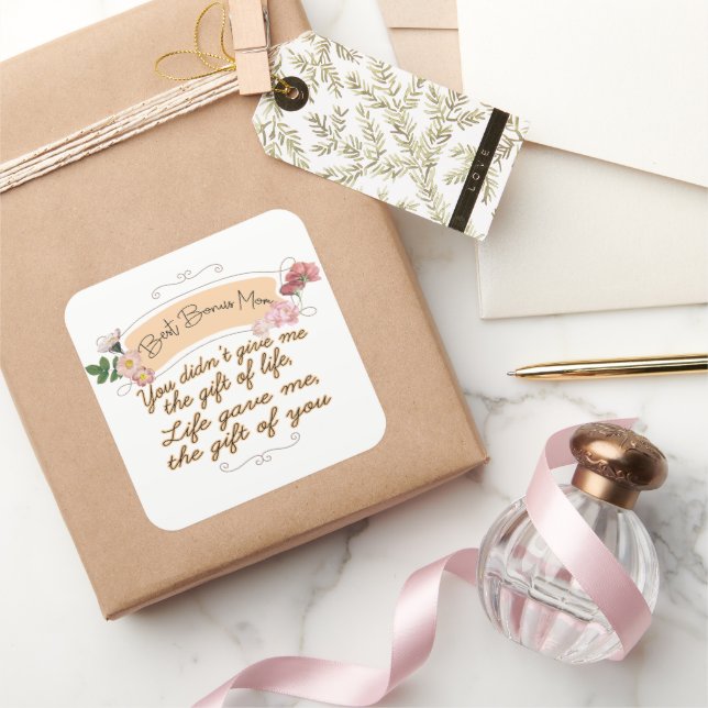 Sticker Carré Meilleur Bonus Maman (Cadeaux)