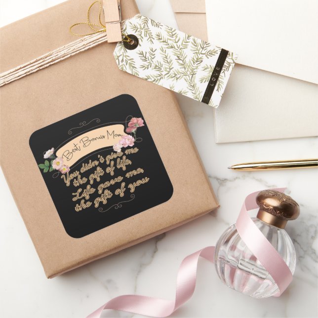 Sticker Carré Meilleur Bonus Maman (Cadeaux)
