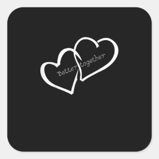 Sticker Carré Meilleur ensemble Relation à distance Moderne
