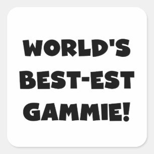 Sticker Carré Meilleur Gamme au monde de cadeaux noirs et blancs