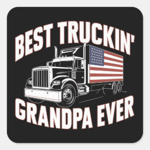 Sticker Carré Meilleur Grand-Père Du Truckin