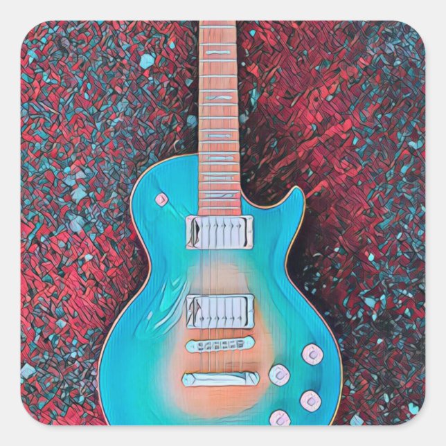 Sticker Carré Meilleur guitariste (Devant)