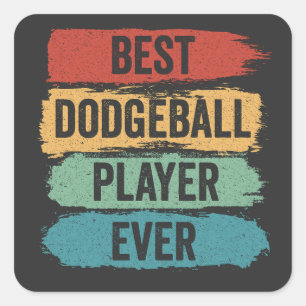 Sticker Carré Meilleur joueur de Dodgeball jamais Sport Retro Vi