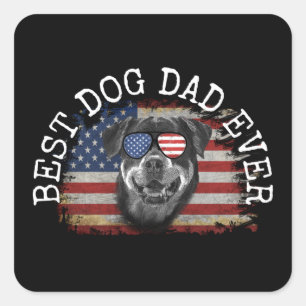 Sticker Carré Meilleur papa chien de tous les temps-T-shirt